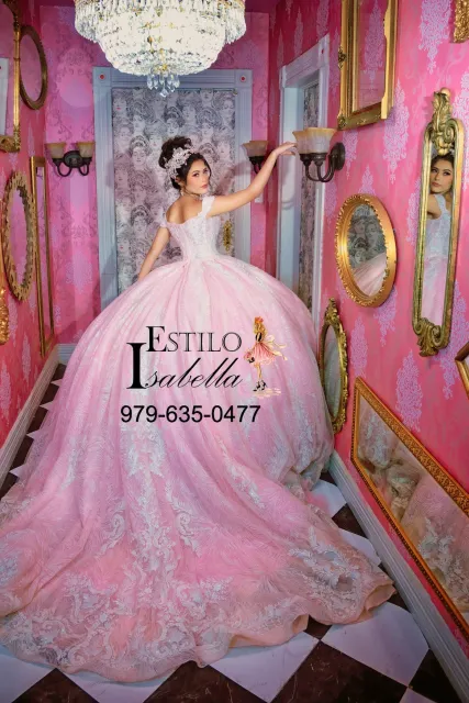 estilo isabella light pink quinceanera dress