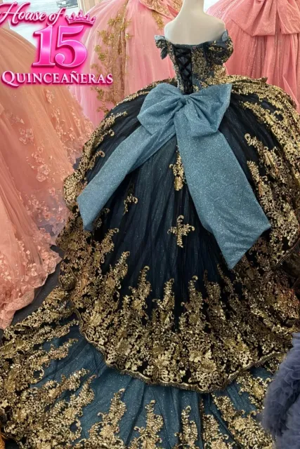 green long quinceanera dress