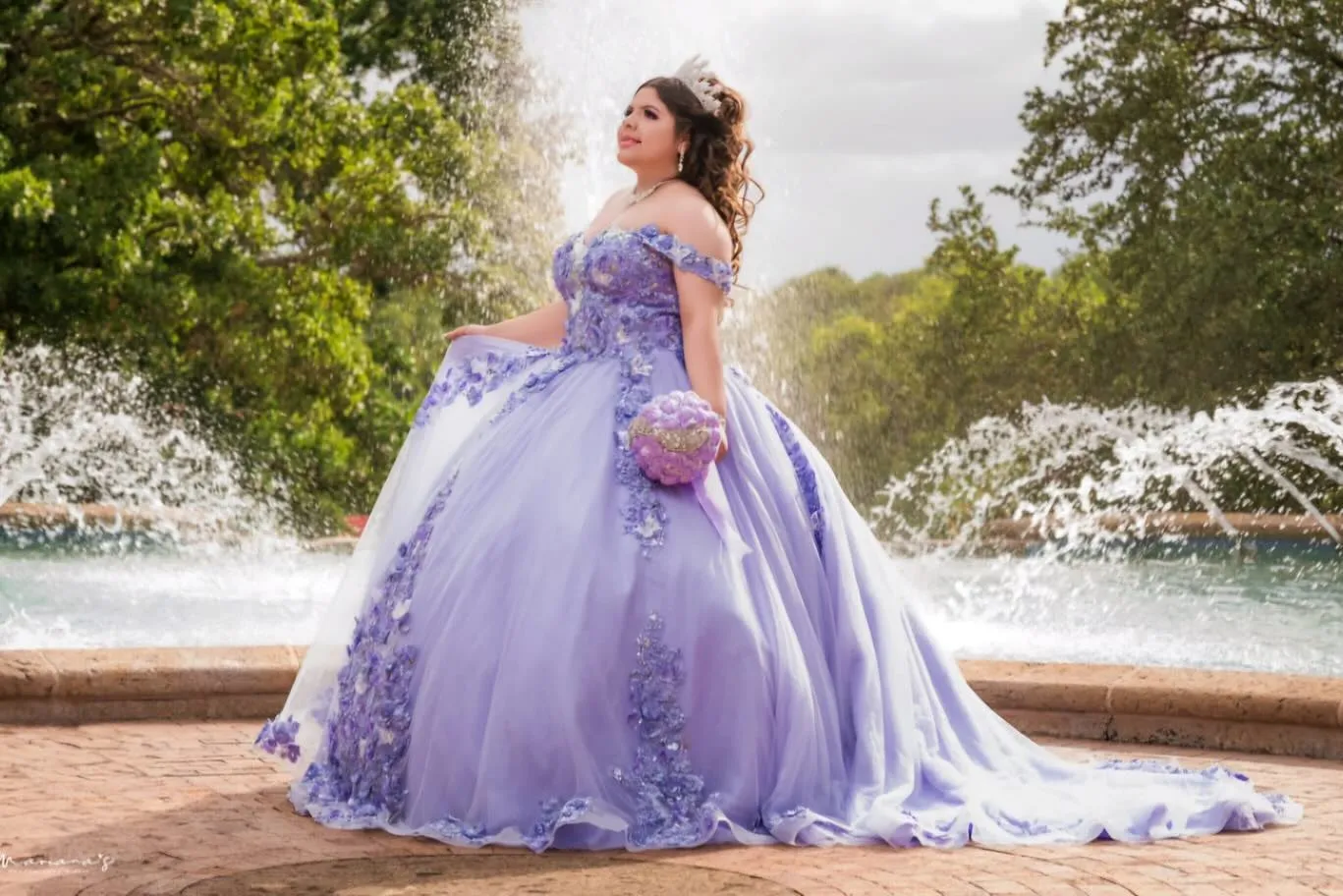 Alamo Bridal and Quinceañeras purple quinceanera dress