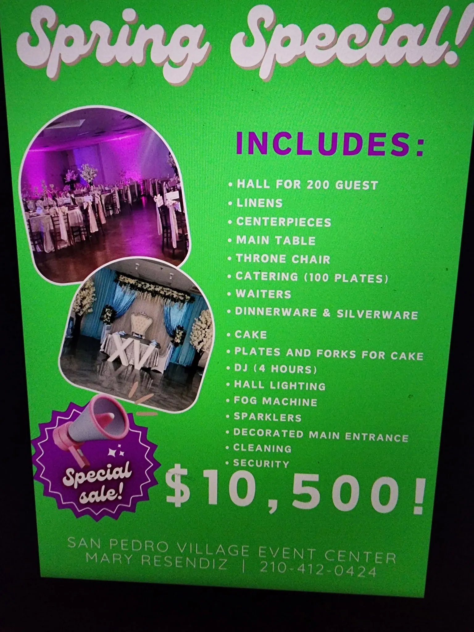 san pedro village event center deals